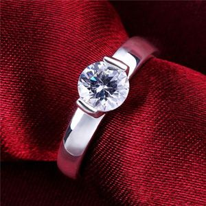 925 Silver Plate Glossy Diamond Ring GSSR603 Factory Direct Brand Fashion Sterling Silver Plated Finger Rings288K