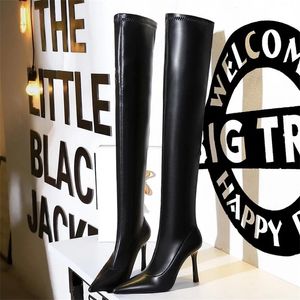 Boots BIGTREE Shoes Sexy Over-the-Knee Boots Leather Shoes Long Boots Stilettos High Heel Boots Winter Shoes Pointed Women Boots 2024 231213
