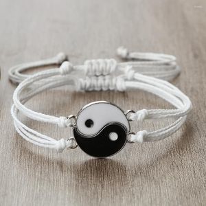 Strand 2pcs/set Tai Chi Yin Yang Couple Bracelets Adjustable Charm Friend Jewelry Women Men Yoga Balance Healing Bangle & Bracelet