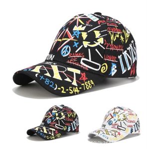 Ny sommarhandskrivningsbrev Designer Baseball Cap Snapback Hats unisex svart vit stil hatt för män kvinnor hattar298r46844352140876