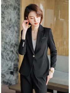 Mulheres duas peças calças mulheres ternos de negócios calça e jaqueta define pantsuit trabalho elegante escritório uniforme estilo moda senhoras branco blazer