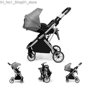 Strollers# Lightweight Baby Stroller Portable Convertable Born To 4 Years Old Carriage Easy Travel Prams Folds By One Hand Q231214