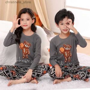 Pyjamas Baby Boys Girls Pyjamas Autumn Long Sleeve Children's Clothing Sleepwear Teens Pyjama Bomull Pyjamas for Kids 6 8 10 12 14 Years R231214