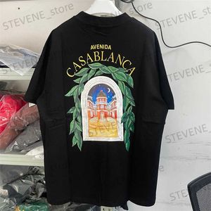 Herr t-shirts 2023SS Castle Casablanca t shirt Men kvinnor bästa kvalitet casual vit svart sommar t-shirt topp tees t231214