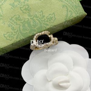 Full Rhinestone Shiny Rings For Party Bar Classic 18K Gold Plated Rings Charm Diamond Rings Jewelry With Box Sets