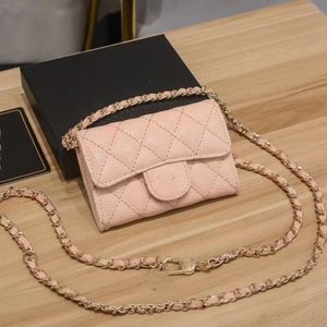 Top designer borsa a tracolla borsa a catena portafoglio scozzese doppia lettera fibbia solida pelle di pecora modello caviale borsa da sera di lusso da donna mini borsa 7750