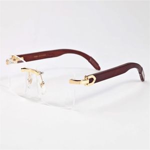 Whole-New Buffalo Glasses Sunglasses Women Men Rimless Vintage Summer Cat Eye Style Brand Designer Buffalo Horn Glasses Popula2701