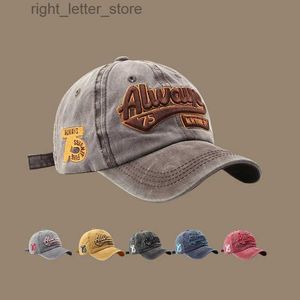 Ball Caps Brief Stickerei Baseball Cap für Männer Frauen Retro Gewaschene Baumwolle Hip Hop Dad Trucker Hut Einstellbar Unisex snapback Hüte YQ231214