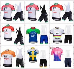 EF Education First Team Cycling Short Sleeves Jersey BIB Shorts 2020 Mężczyzna oddychający ubrania rowerowe drogowe C618153048066