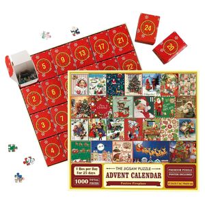 3D-Puzzles, 24 Teile, Weihnachts-Adventskalender, Cartoon-Puzzle für Kinder und Erwachsene, Weihnachtsgeschenke, fröhlich, 1000 Teile, 231214