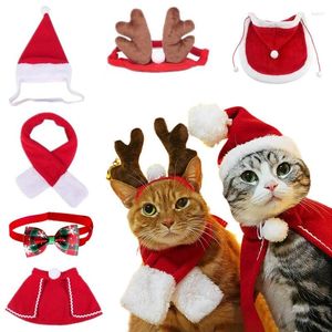 Dog Apparel Funny Warm Pet Costume Cat Clothe Christmas Cats Hats Cloak Clothes Puppy Santa Red Scarf Hat Head Home Decor