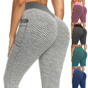 Kvinnors leggings anti cellulitficka Legging Push Up Honeycomb Butt Lift Booty Tights Sexig träning Fitness Yoga Hög midja Ruched Pants 231214