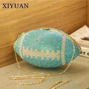 Вечерние сумки Xiyuan Diamond Evening Clutch Summ Suck Suck Bridal Bling Formation Shape Sambag Мода мода с одной плечой Lady Strinestone Bags T231214