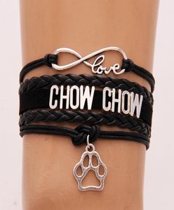 Chow chow pulseiras cão pata charme raças filhote de cachorro trançado pulseira pulseiras artesanal leather6131573