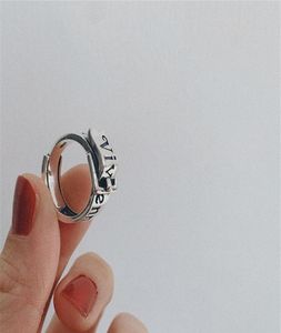 Kinel Vintage Ring gerçek 925 Sterling Gümüş Punk Açık Tasarım Kemer Toka Gümüş Yüzük Kadınlar İçin Parti Takı Hediyeleri 220223327M8163275