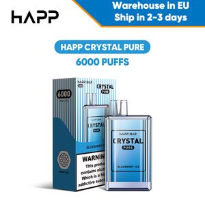 Authentische Einweg-6000 Puffs Vape Crystal Design elektronische Zigarette 2 % aromatisierte Mesh Coil Vape Pen 6k Original Vapes
