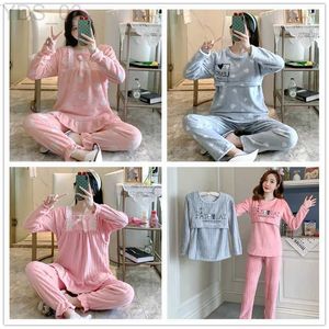 Uyku salonu mercan polar kadınlar hamile pijama set sıcak kalın pazen hamile kıyafetleri hemşirelik pijamaları pijamalar gebelik emzirme homewearzln231214