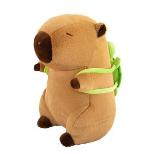Capybara Plush Toy 35cm Cute Soft Capybara Stuffed Animal Plushies Doll Pillow with Turtle Bag Gift for Kids Girls Boys Adult
