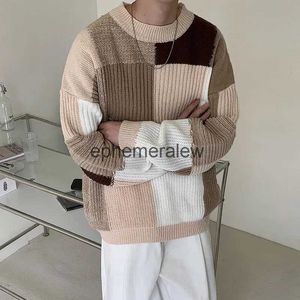 Męskie swetry 2023 Zimowe luźne drukowanie Knitwear leniwy styl w ciepłym wełnianym swetrze okrągły NE Pullover Wysoka jakość ładne płaszcze M-2xlephemeralew