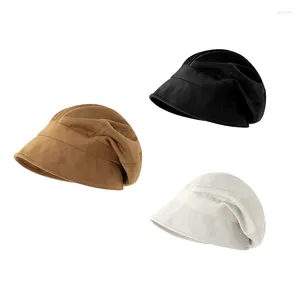 Berets Vintage Hat Women Autumn-winter Suede Face Small Octagon Day Fisherman Spring Fashion Accessories