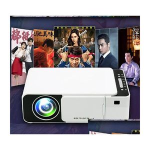 Projektoren T5 Tragbarer LED-Projektor 4K 2600 Lumen 1080P HD-Video-USB-Beamer für Heimkino Optionale WLAN-Projektoren Einzelhandel Drop Del Dhgsf