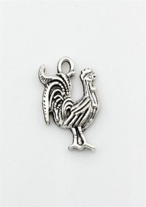 100 Stück antikes Silber, einseitig, Huhn-Legierung, Charm-Anhänger für Schmuckherstellung, Armband, Halskette, DIY-Zubehör265q1690080