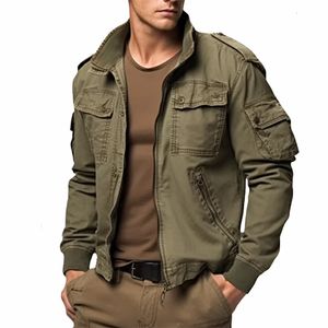 Men's Fur Faux Vintage Military Cargo Jackets Cotton Army Bomber Jacket 231213