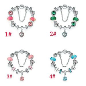 18-21CM Mom Bracelet 925 silver bracelets charms beaded fit for snake chain DIY Mother day Jewelry Accessories for women with box271H