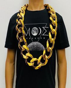 Ketten Fake Big Gold Chain Men Domineering HipHop Gothic Weihnachtsgeschenk Kunststoff Performance Requisiten Local Nouveau Riche Jewelry9729328