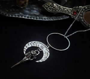 Morrigan Mondgöttin Krähenschädel Halskette Gothic R Schmuck Pagan Himmlische Hexe Frauen Geschenk 2021 Anhänger Mode Lange Halsketten6914787