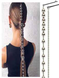 Moda bohem saç aksesuarları için kadın pimleri kafa bandı gümüş renk yuvarlak gelin düğün saç zinciri takı tavanları 8245105