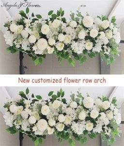50100 см DIY свадебный цветок настенная композиция шелковые пионы розы искусственный цветок ряд декора свадьба железная арка фон T205634053