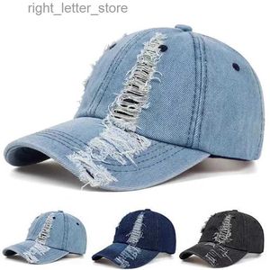 Ball Caps 2023 Spring And Autumn Fashion Worn Denim Cap Summer Outdoor Leisure Visor Hat Trend Hole Baseball Caps Hip Hop Sport Hats YQ231214