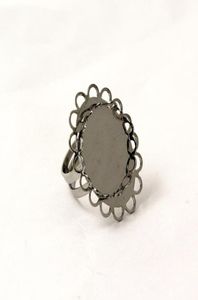 Beadsnice jewelry finding handmade ring base fit 18mm round gemstone ring blanks adjustable size bezel ring base lace oval ID 28949508954