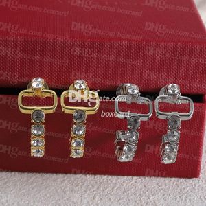 Modeschmuck Luxus Kristall Damen Ohrringe Ohrstecker Designer Diamant Chic Ohrringe mit Box-Sets