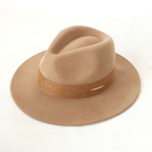 Новый осенне-зимний шерстяной топ с плоским краем для женской модной фетровой шляпы с широкими полями, универсальная шерстяная шляпа