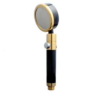 Bathroom Shower Heads Space aluminum black gold shower head pressurized negative ion filter head universal hand-held shower round shower head 231213