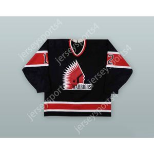 MAGLIA HOCKEY NERA MOOSE JAW WARRIORS personalizzata NUOVA cucitura superiore S-M-L-XL-XXL-3XL-4XL-5XL-6XL