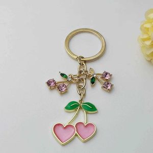 Ny Cherry Alloy Keychain Pendant With Heart Par Key Accessories Bag