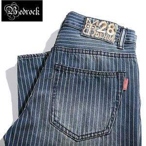 Erkekler Pantolon Mbbcar 13.5oz Vintage çiğ denim pantolonlar Mavi Çizgili Pantolonlar Erkekler Zanaat Yıkalı Kargo Pantolon Retro Ameji Pencil Pants 749 231213