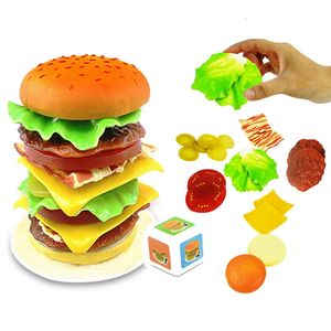 Küchen spielen Lebensmittelsimulation Hamburger Kreatives Stapelspiel tun so, als hätte sie lustige Partybalance -Training Kinder -Bildung Spielzeug 231213 zusammengestellt