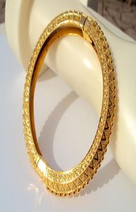 CARVE Twardość Thai Baht 18 K żółte solidne gf złota biżuteria bransoletka BA09 Heavy8153158