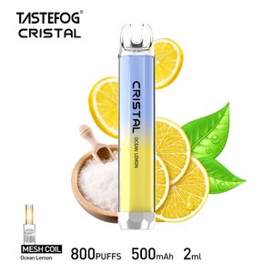 Лидер продаж, одноразовая электронная сигарета Vape Tastefog Cristal Puff 800, 2%, 2 мл, 500 мАч, 10 вкусов, TPD CE, сертификат RoHS, низкая цена