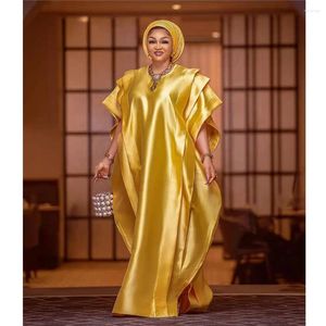 Ethnische Kleidung Satin Afrikanische Kleider Für Frauen 2023 Mode Lose Muslimischen Kleid Boubou Robe Afrika Dashiki Abend Party Kleid Abaya kaftan