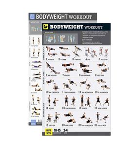 Bodyweight Exercise Poster Set Laminated 2 Chart Set Men and Women Body Weight Workouts for Home GYM Fitness1081241