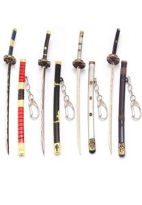 Anime One Piece Keychain Cosplay Roronoa Zoro Sword Blade Chaveiro Pendant Key Holder Chain Men Fashion Jewelry Accessories G10193482607