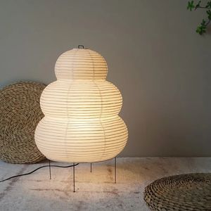 Novelty Items Japanese Wabi-sabi Tripod Floor Lamp Bedroom Bedside Living Dining Room Study Loft Decor Desk Light White Rice Paper Table Lamp 231213