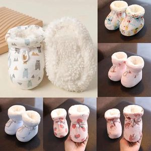 Boots Winter Fleece Baby 13cm Drawstring Anti-Slip Boy Girl Soft Sole Warm Born Shoes Toddler