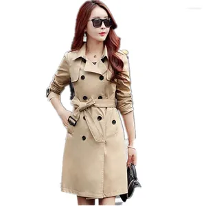 Women's Trench Coats 2023 Coat Women Slim Double-Breasted Trenchcoat Female Casual Windbreaker Outwear Plus Size 4XL Tops 128