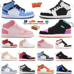 Kids for Designer Shoes Toddlers 1 Mid Youth Sneakers Boys Girls Jumpman Basketball Kid Designer Shoe Childrens University Blue Trainers Patent Bred C